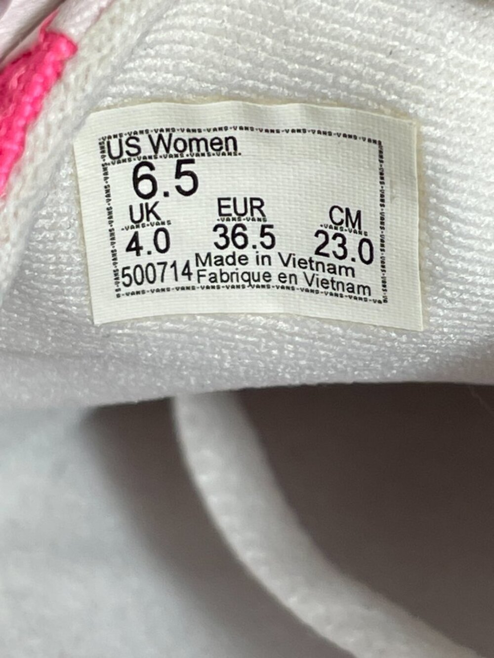 Vans Ward Shoes Womens Size 6.5 Neon Pink Canvas White Lace Up Skate Sneakers - Picture 16 of 16